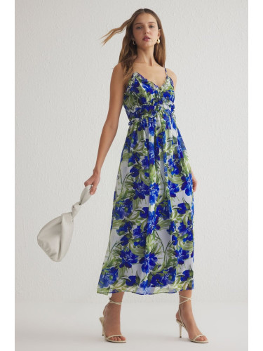 Trendyol Saxe Floral Ruffle Maxi Chiffon Woven Dress