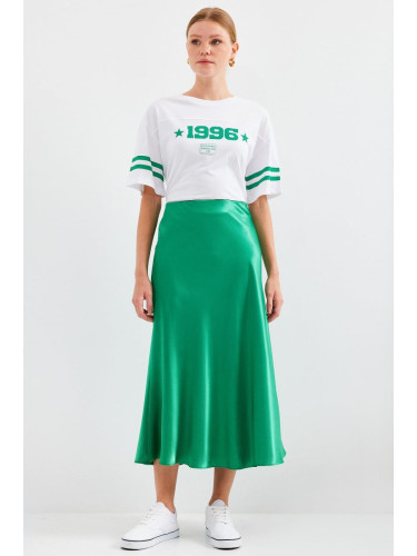 Bigdart 15806 Satin Skirt - Green