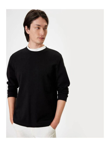 Koton Crew Neck Sweatshirt Basic Long Sleeve Cotton Interlock Fabric