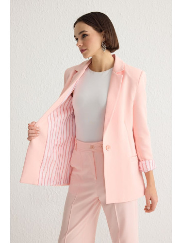 Trendyol Light Pink Striped Blazer Jacket