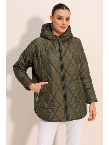 Bigdart 5181 Hooded Quilted Coat - Khaki