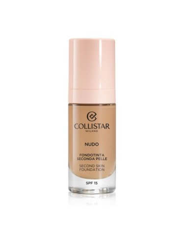 Collistar NUDO Second Skin Foundation SPF 15 озаряващ хидратиращ фон дьо тен с изглаждащ ефект цвят 4N Sabbia 30 мл.