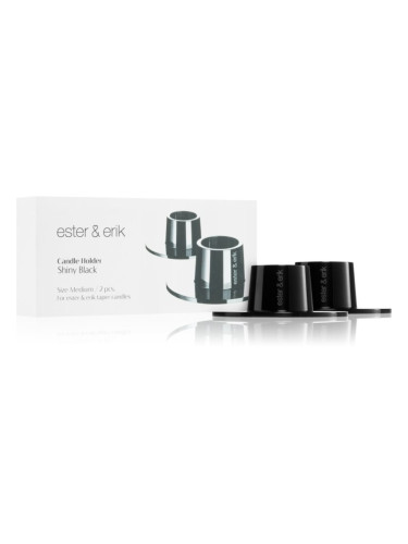 ester & erik accessories shiny black свещник 2 бр.