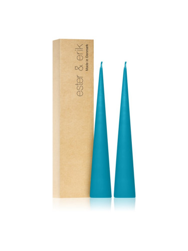 ester & erik cone candles turquoise (no. 56) свещ 2x25 см