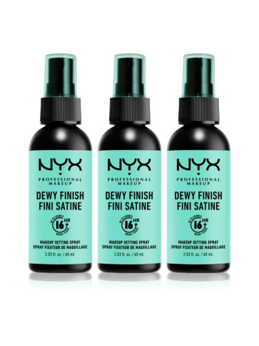 NYX Professional Makeup Makeup Setting Spray Dewy спрей за фиксация 3x60 мл.