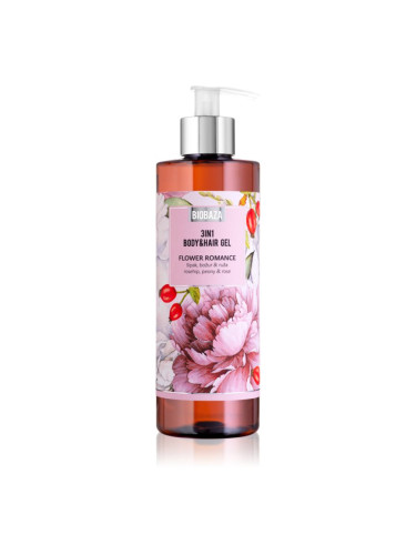 BIOBAZA 3in1 Body&Hair Gel Flower Romance шампоан, балсам и душ гел 3 в 1 400 мл.