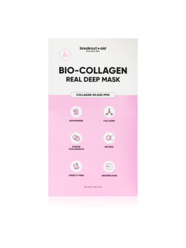 My White Secret Breakout+aid Bio-collagen real deep mask нощна маска с колаген 4 бр.