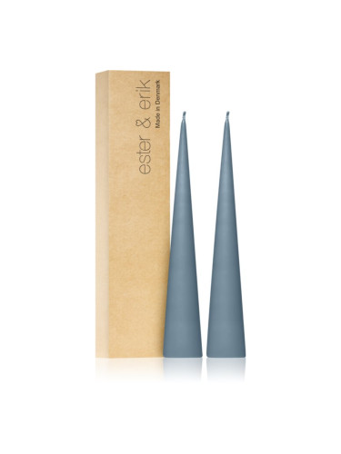 ester & erik cone candles dusty blue (no. 83) свещ 2x25 см