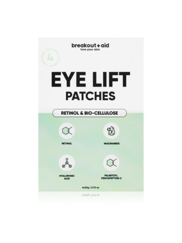 My White Secret Breakout+aid Eye Lift Patches лепенки против бръчки за под очите с ретинол 4 бр.