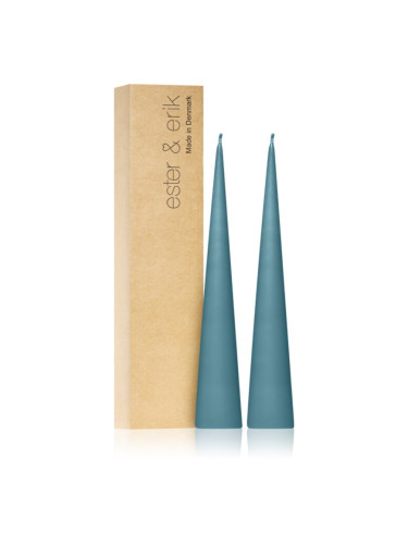 ester & erik cone candles steel blue (no. 64) свещ 2x25 см