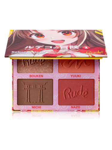 Rude Cosmetics Manga Face Palette мултифункционална палитра за лице цвят Rebel Rudeko 11.2 гр.