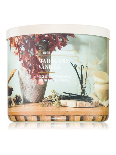 Bath & Body Works Mahogany Vanilla ароматна свещ 411 гр.