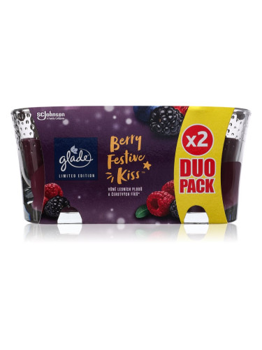 GLADE Berry Festive Kiss DUO ароматна свещ 2x112 гр.