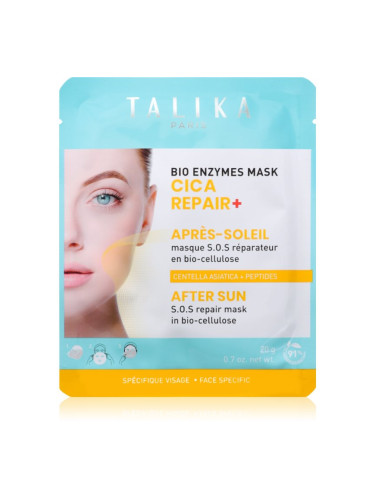 Talika Bio Enzymes Cica Repair After Sun успокояваща платнена маска след слънчеви бани 20 гр.