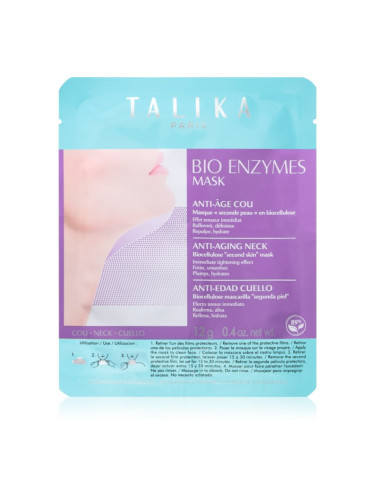 Talika Bio Enzymes Anti-Aging Neck Mask платнена маска със стягащ ефект 12 гр.