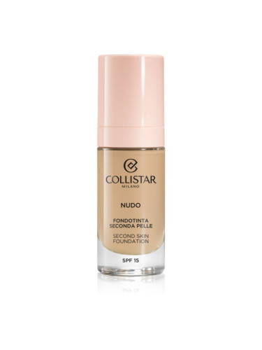 Collistar NUDO Second Skin Foundation SPF 15 озаряващ хидратиращ фон дьо тен с изглаждащ ефект цвят 2G Beige Dorato 30 мл.