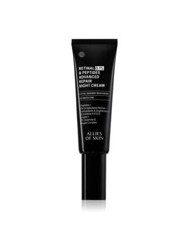 Allies of Skin 0.1% Retinal & Peptides Advanced Repair Night Cream ревитализиращ нощен крем 48 мл.