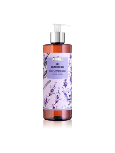 BIOBAZA 3in1 Body&Hair Gel Purple Freshness шампоан, балсам и душ гел 3 в 1 400 мл.