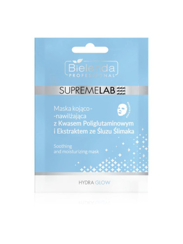 Bielenda Professional Supremelab Hydra Glow хидратираща платнена маска с екстракт от охлюви 1 бр.