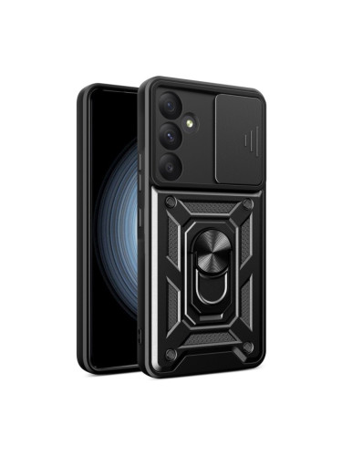 Силиконов твърд кейс bSmart Defender Slide, За Samsung Galaxy A36, Черен