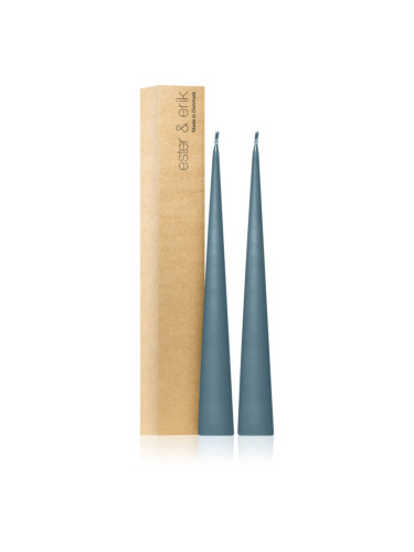 ester & erik cone candles steel blue (no. 64) свещ 2x37 см