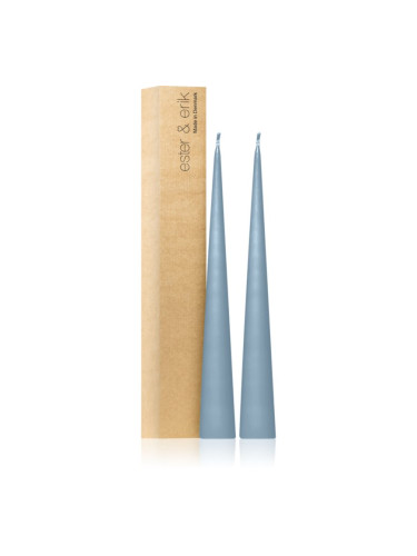 ester & erik cone candles dusty blue (no. 83) свещ 2x37 см