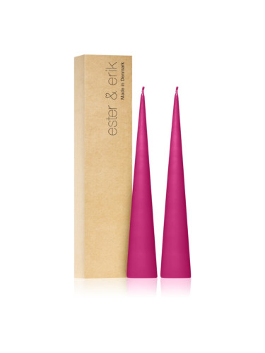 ester & erik cone candles clear pink (no. 41) свещ 2x25 см