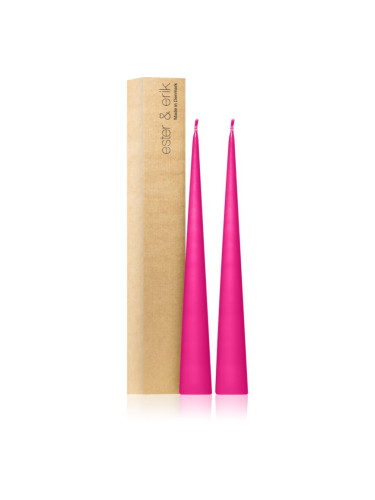 ester & erik cone candles clear pink (no. 41) свещ 2x37 см