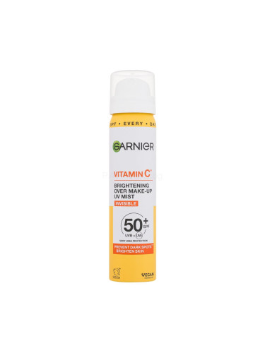 Garnier Vitamin C Brightening Over Make-Up UV Mist SPF50+ Слънцезащитен продукт за лице за жени 75 ml