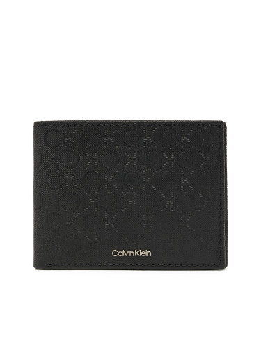 Голям мъжки портфейл Calvin Klein Trifold 10Cc W/Coin K50K512684 Черен