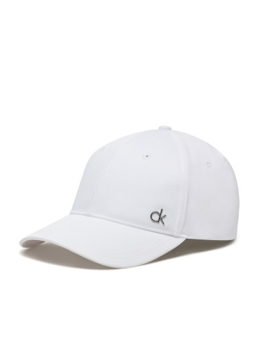 Шапка с козирка Calvin Klein Ck Metal Cotton Cap K60K613102 Бял