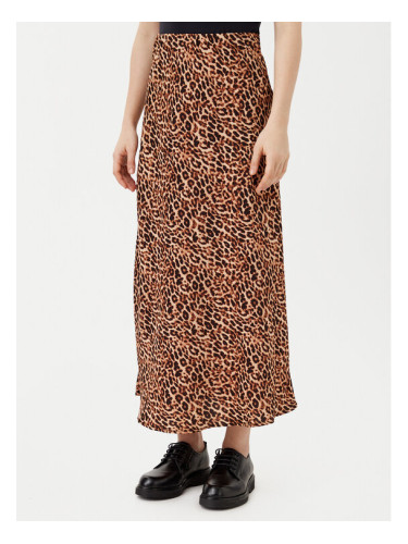 Pieces Миди пола Franan 17116541 Кафяв Regular Fit