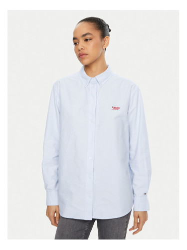 Tommy Jeans Риза DW0DW19358 Светлосиньо Relaxed Fit