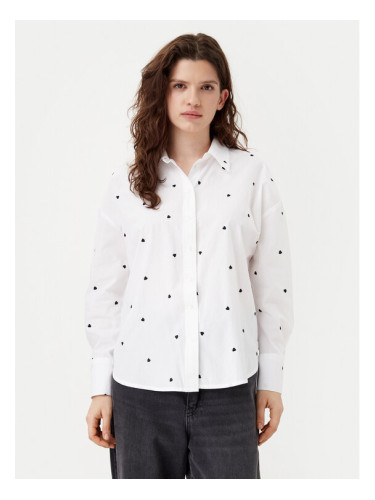 JDY Риза Nelly 15330490 Бял Loose Fit