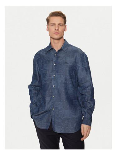 Guess Риза M5RH22 WFKE0 Тъмносин Regular Fit