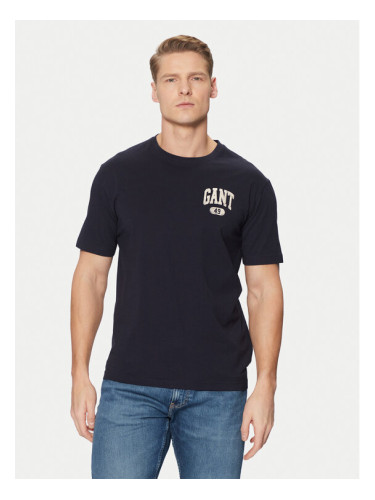 Gant Тишърт 2003292 Тъмносин Regular Fit