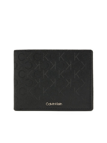 Calvin Klein Голям мъжки портфейл Trifold 10Cc W/Coin K50K512684 Черен