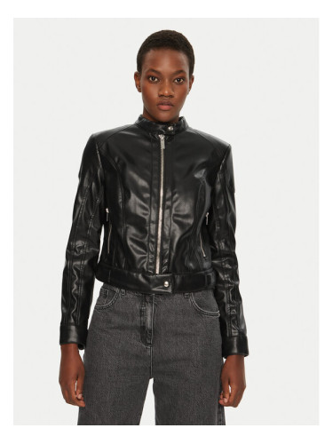 Marciano Guess Кожено яке 5RGL12 7255A Черен Regular Fit