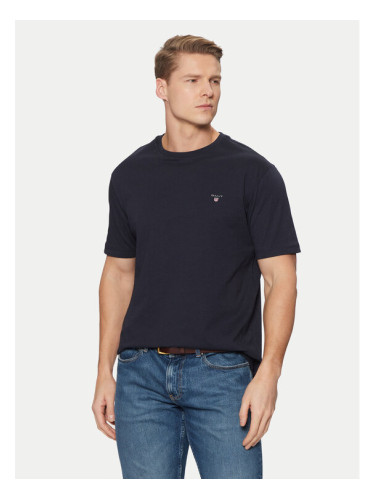 Gant Тишърт Original Shield 2003295 Тъмносин Regular Fit