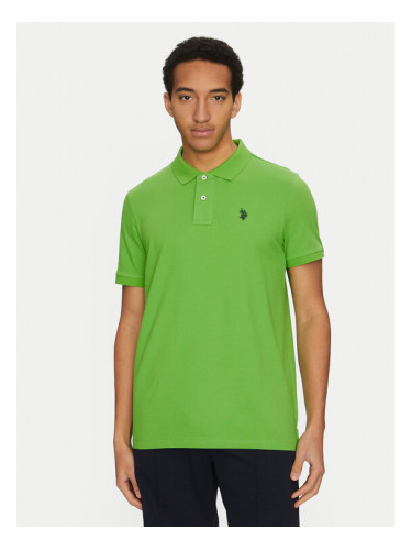 U.S. Polo Assn. Тениска с яка и копчета MUP3637 Зелен Regular Fit