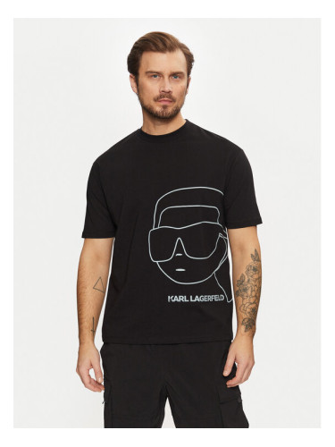 KARL LAGERFELD Тишърт 755197 551225 Черен Regular Fit