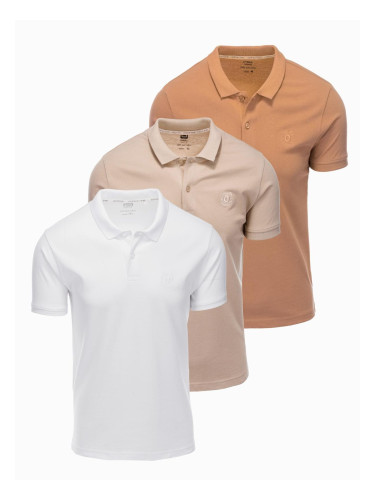 Ombre Set of men's pique knit polo shirts 3-pack