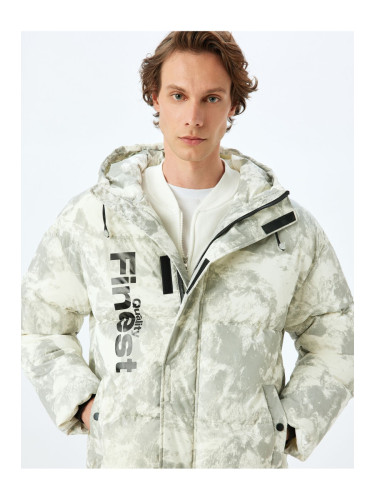 Koton Hooded Puffer Jacket Zippered Wind Flap