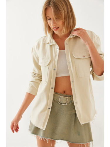 Bianco Lucci Women's Fillows Skirt Tassel Gabardine Shirt 4438