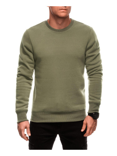 Edoti BASIC men's uniform round neck sweatshirt - dark olive green