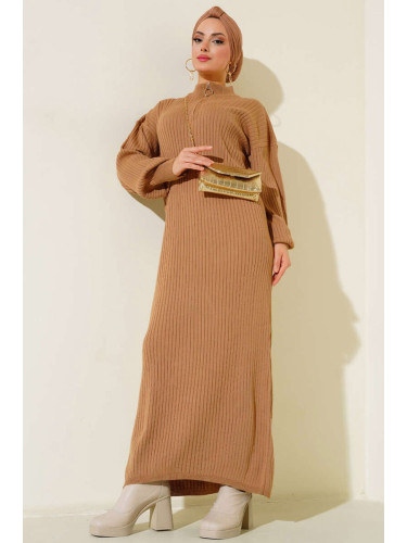 Bigdart 15900 Hijab Knitwear Dress - Tan