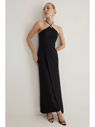 Trendyol Black Bow Accessory Detail Woven Maxi Elegant Evening Dress & Graduation Dress