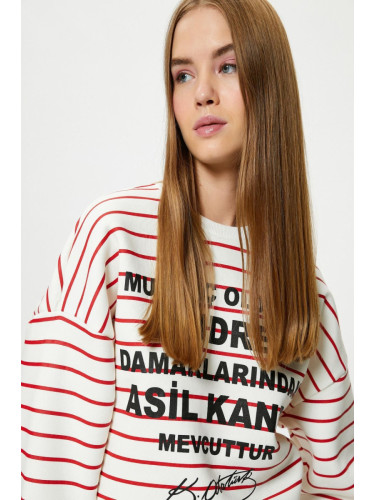 Koton Red Striped Youth Sweatshirt