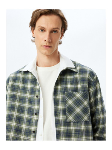 Koton Long Sleeve Pocket Cotton Blend Lumberjack Shirt