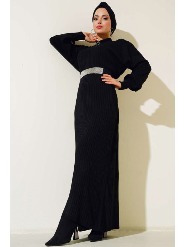 Bigdart 15900 Hijab Knitwear Dress - Black